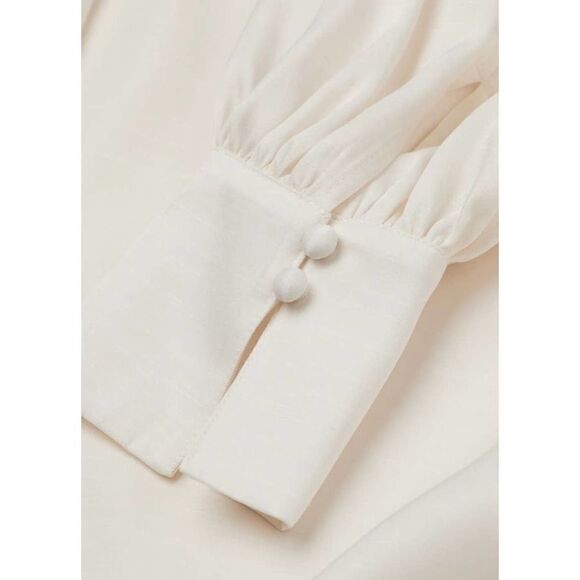 H&M Wide Cut Kaftan Dress Cream New - Picture 3 of 11